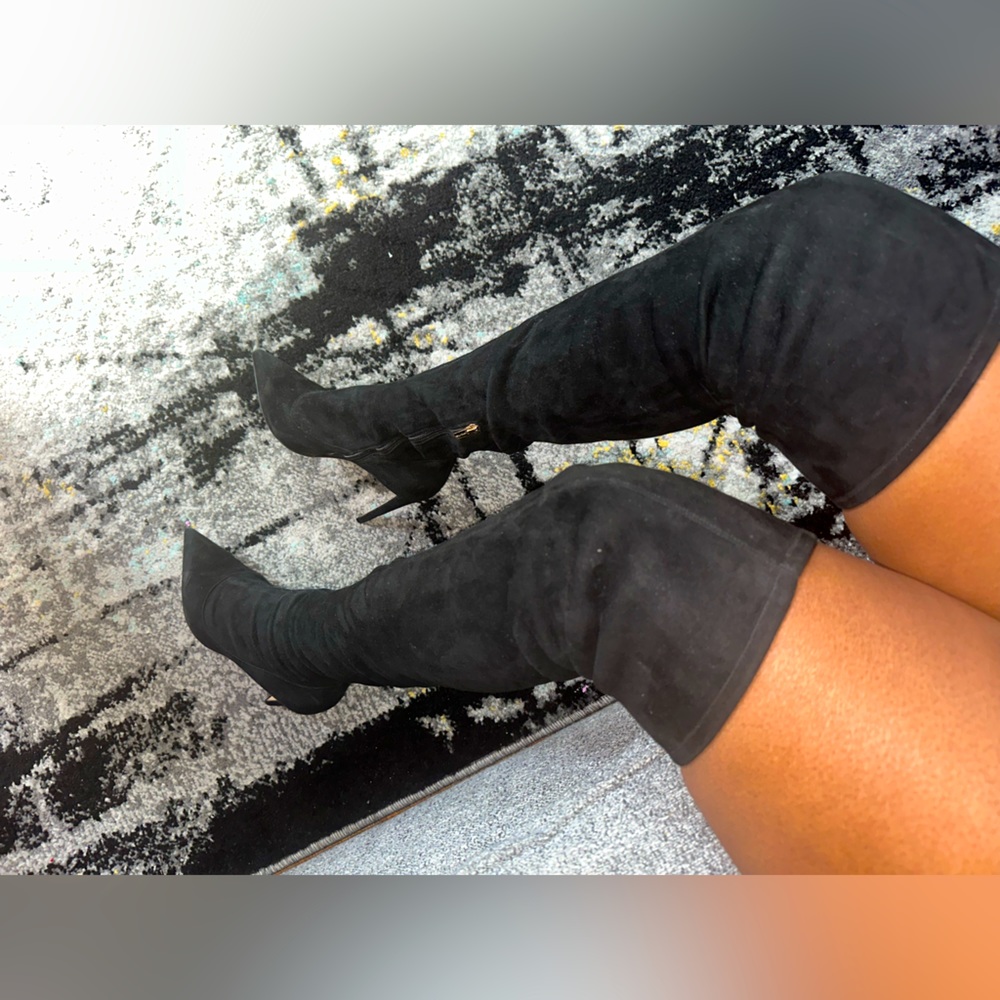 Sergio Rossi suede thigh high boots
